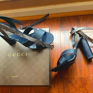 GUCCI SNAKE PRINT HIGH HEELS